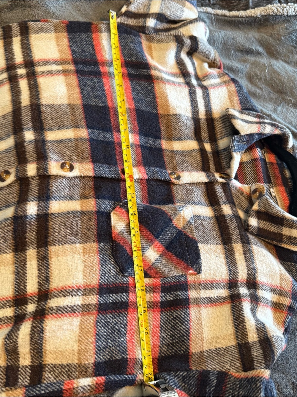 Plaid Button Up Shacket - Picture 6 of 6